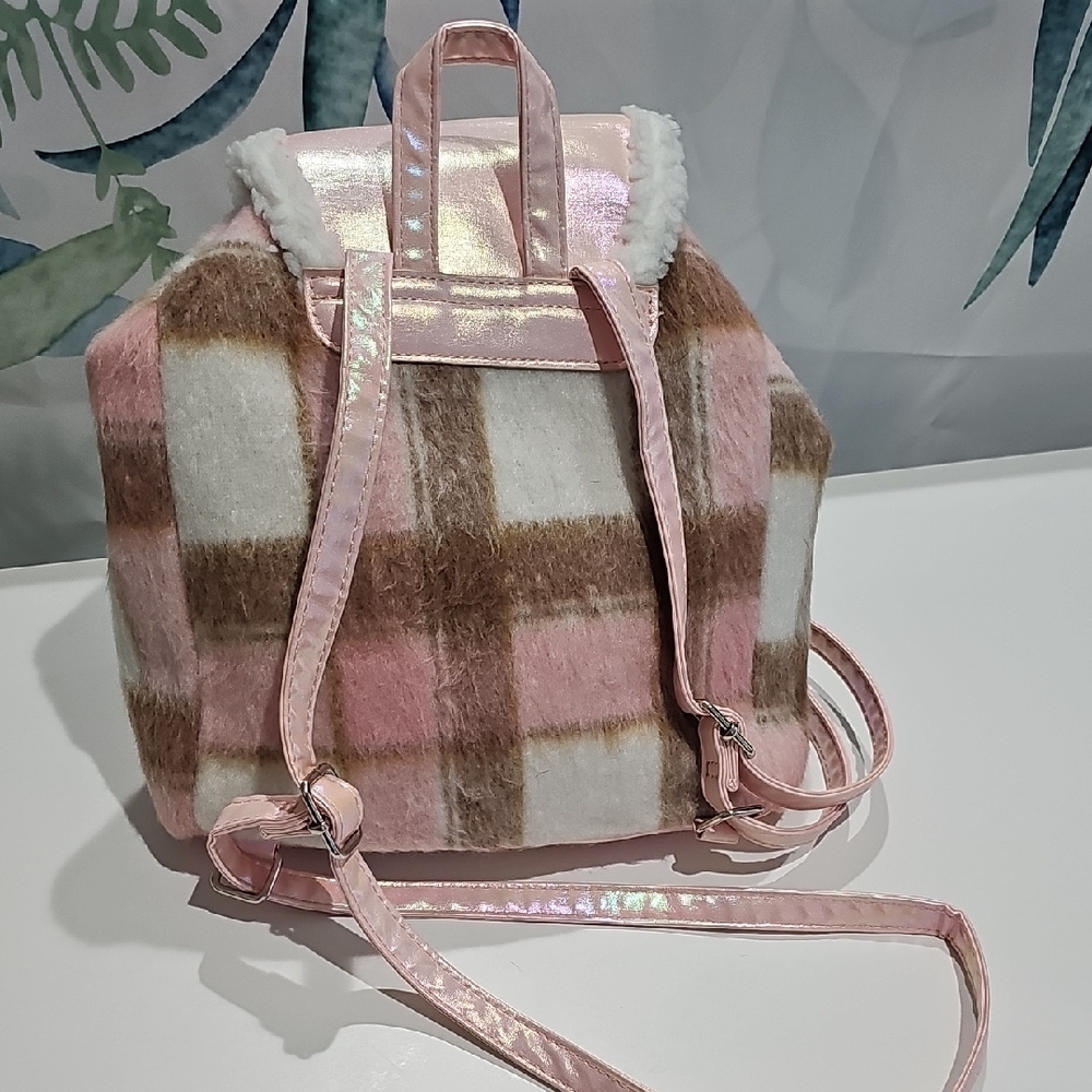 Pink Plaid Backpack - Picture 5 of 6